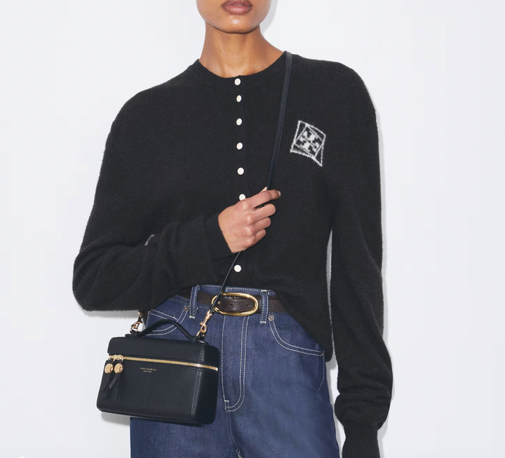 ROMY SLIM TOP HANDLE BAG BLACK