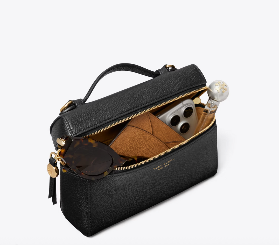 ROMY SLIM TOP HANDLE BAG BLACK