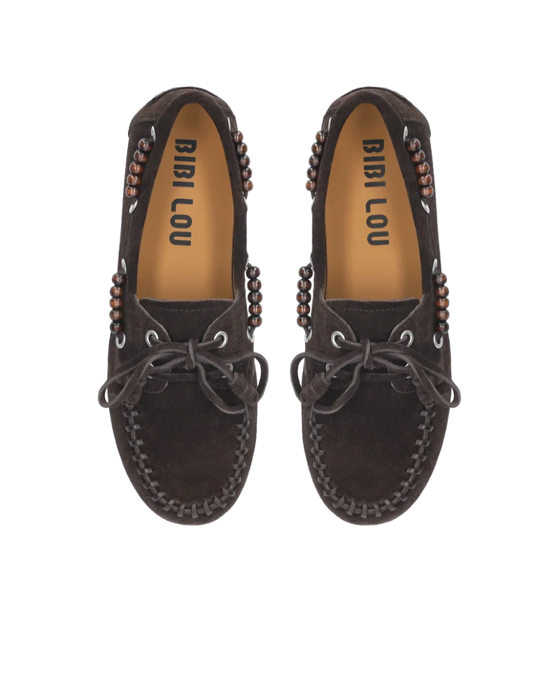 VIOLETTA DARK BROWN SUEDE  MOCCASIN