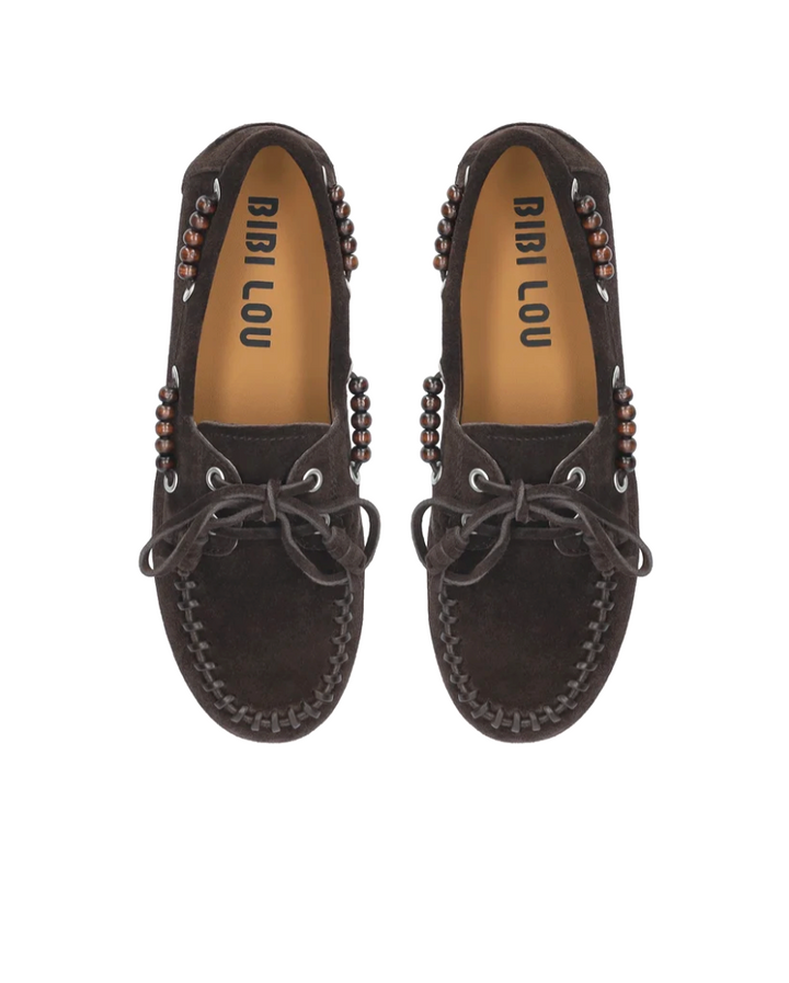 VIOLETTA DARK BROWN SUEDE  MOCCASIN