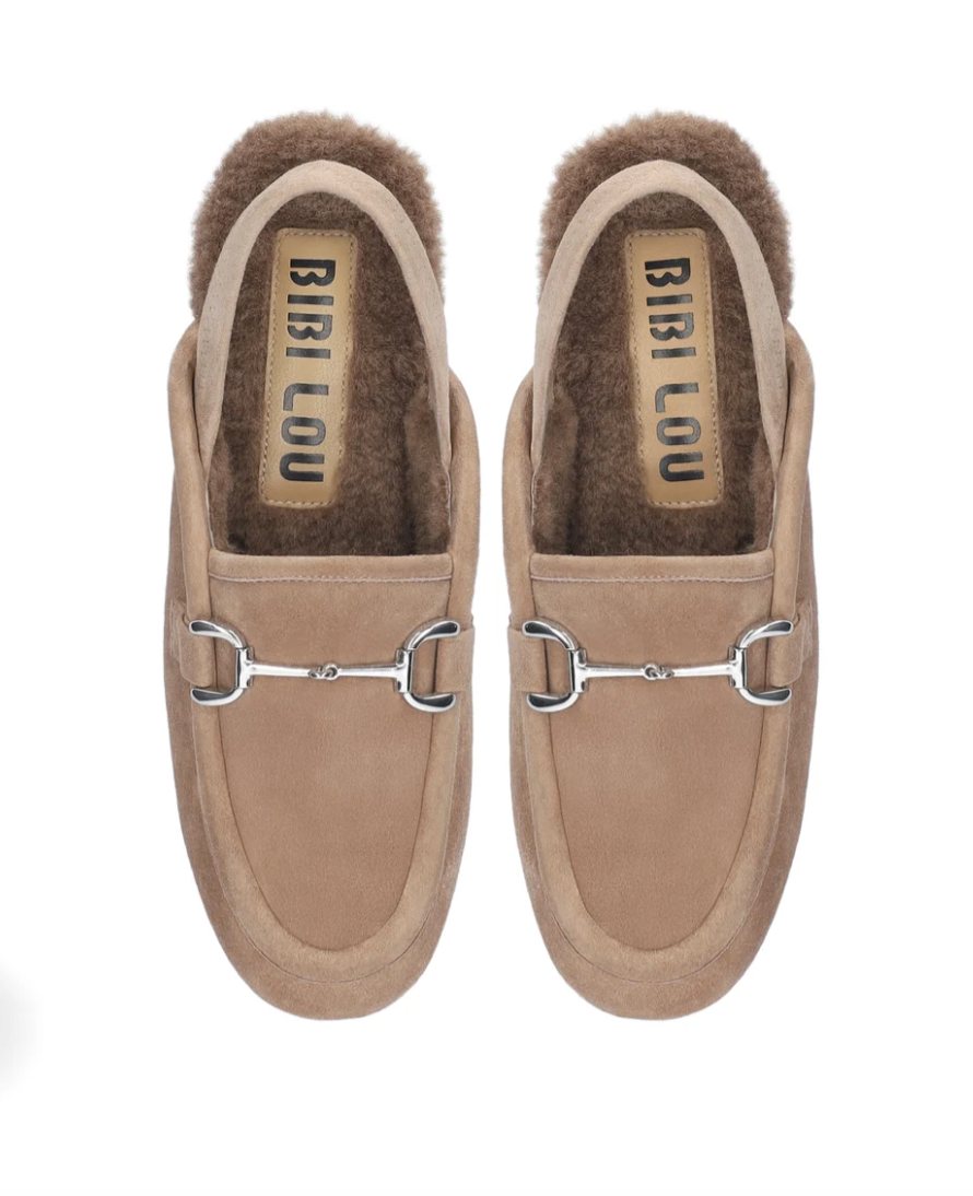 ASH SLING TAUPE WITH SHEARLING SLING LOAFER