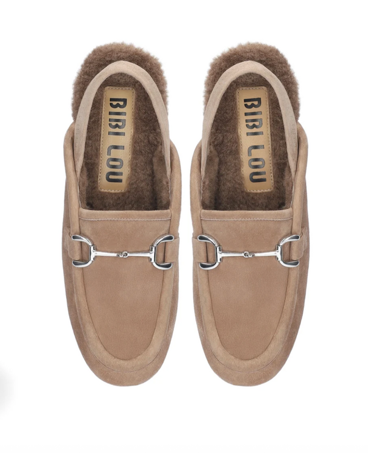 ASH SLING TAUPE WITH SHEARLING SLING LOAFER