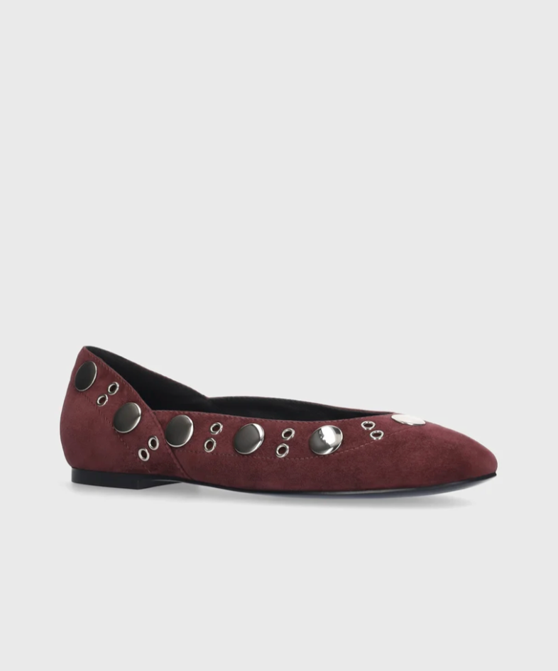 BALLERINA BURGUNDY FLAT