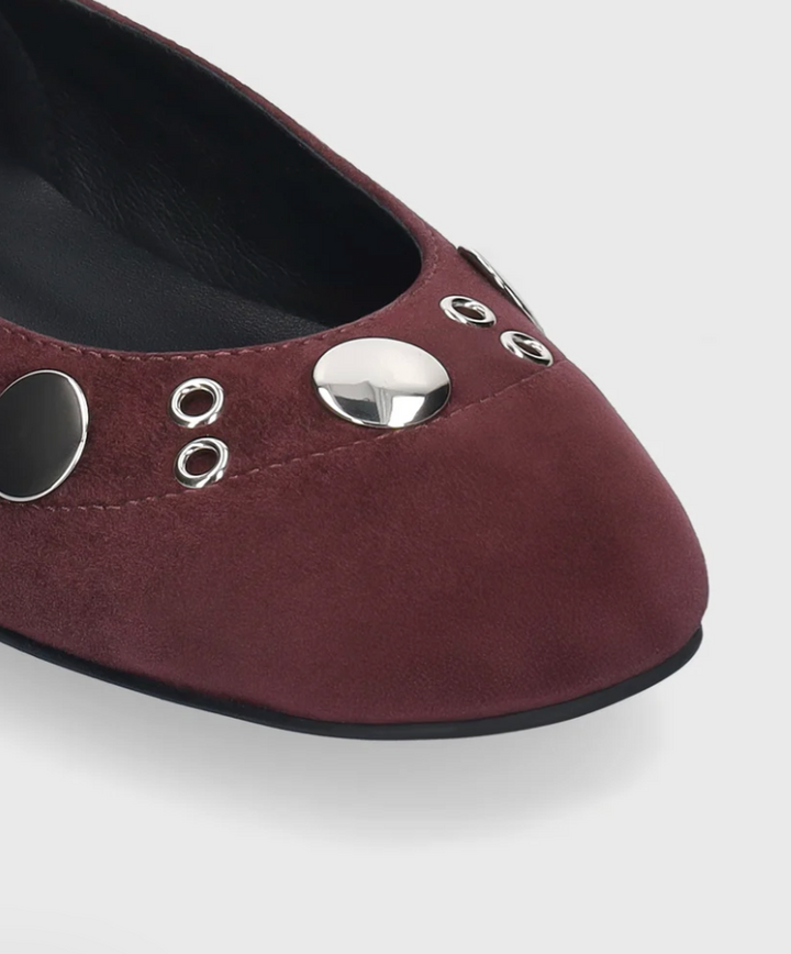 BALLERINA BURGUNDY FLAT