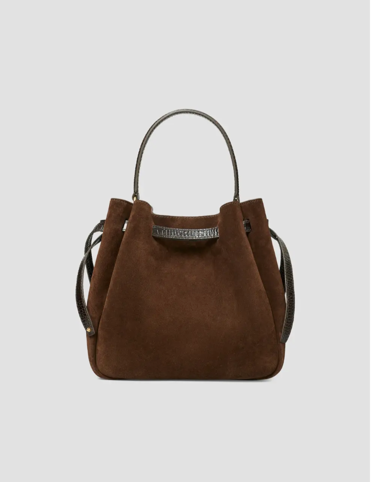 ROMY BUCKET DARK COCOA SUEDE