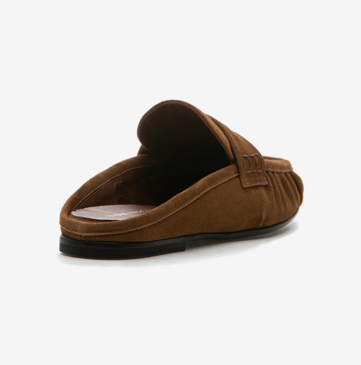 VIVIEN TAN SUEDE LOAFER MULE