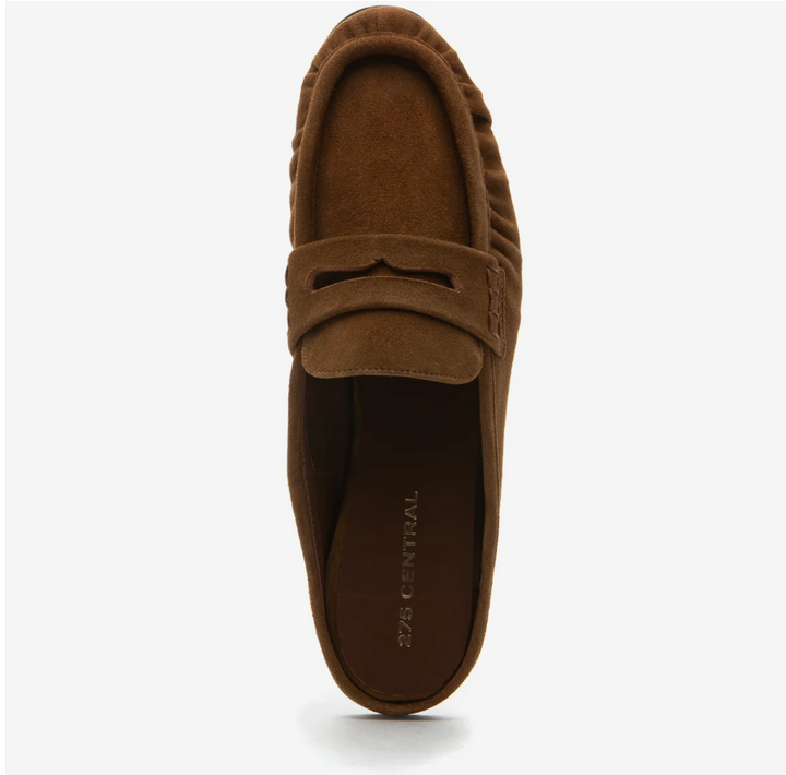VIVIEN TAN SUEDE LOAFER MULE
