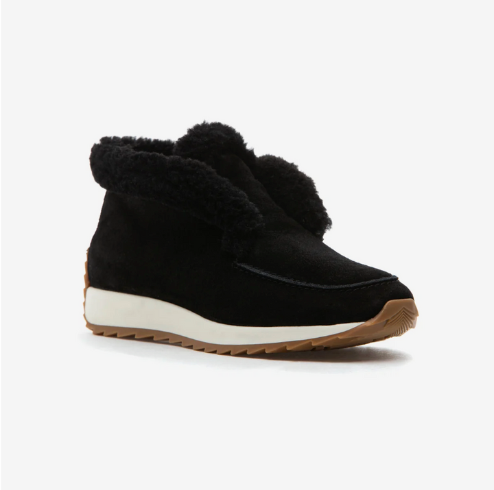 QUEBEC BLACK SUEDE FUR SNEAKER