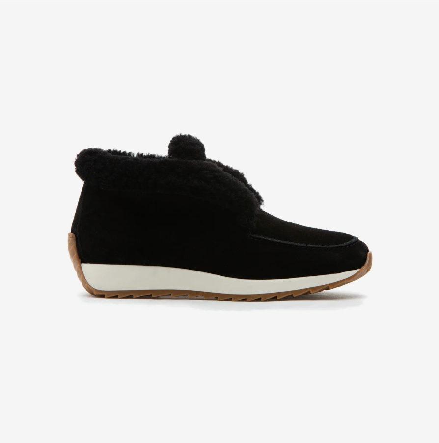 QUEBEC BLACK SUEDE FUR SNEAKER