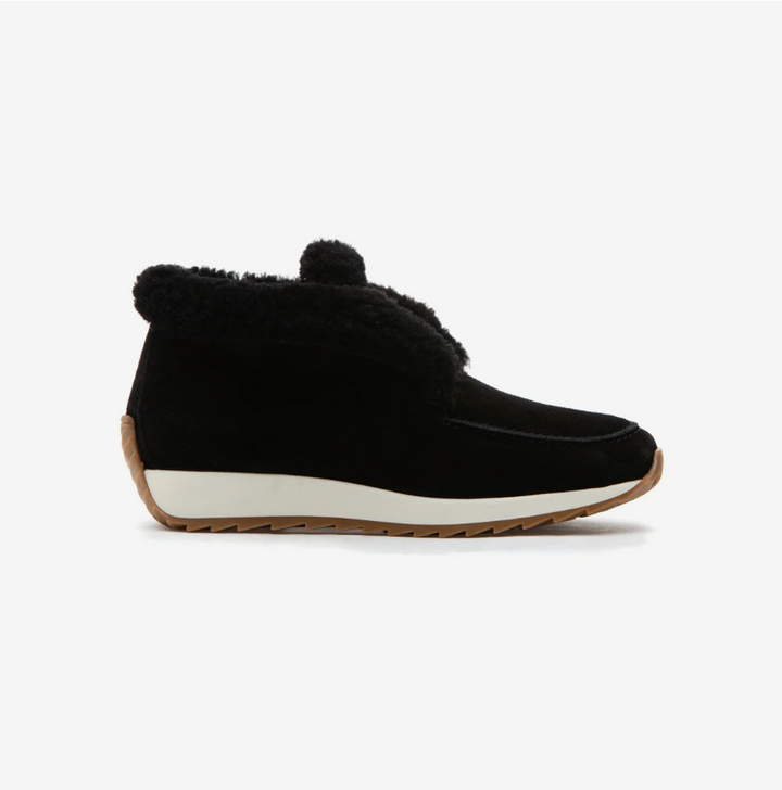 QUEBEC BLACK SUEDE FUR SNEAKER