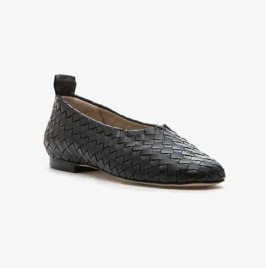 LIZZIE BLACK WOVEN BALLET FLAT
