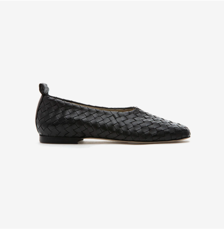 LIZZIE BLACK WOVEN BALLET FLAT