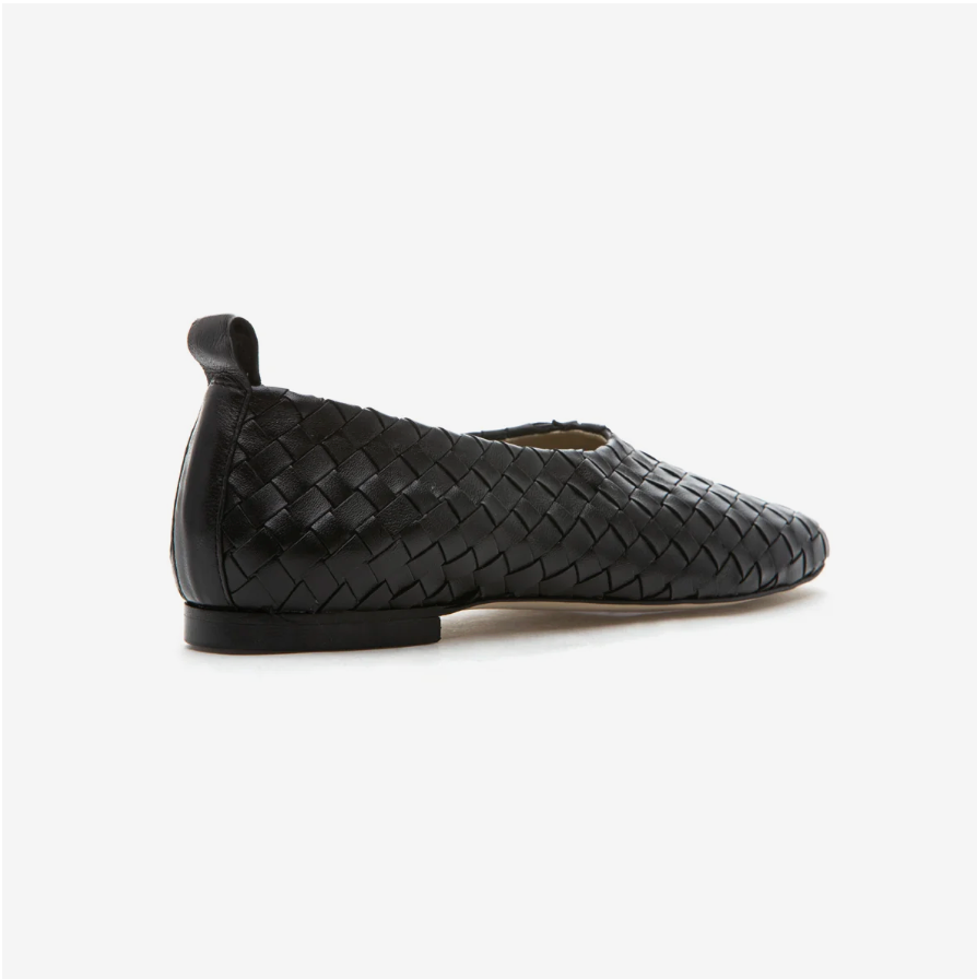 LIZZIE BLACK WOVEN BALLET FLAT