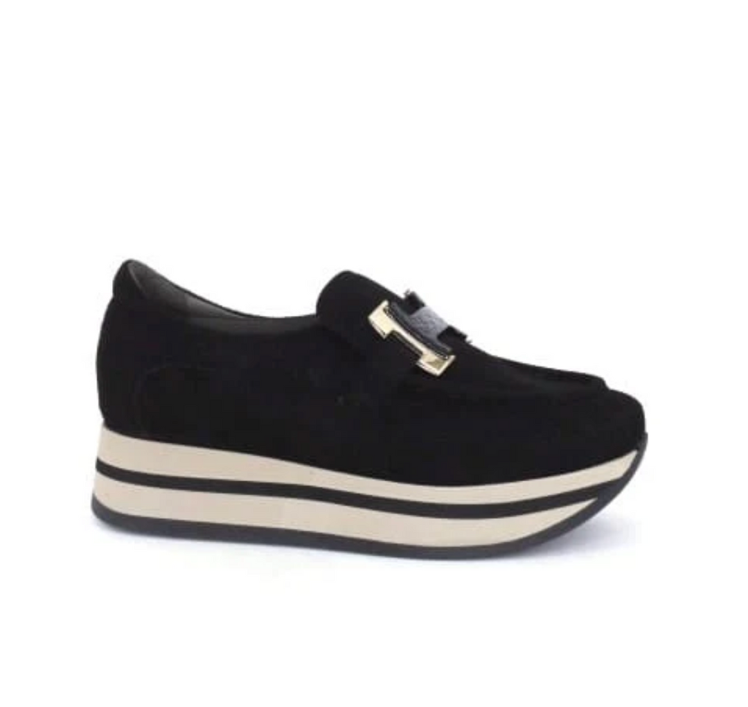 CAREN BLACK SUEDE LOAFER