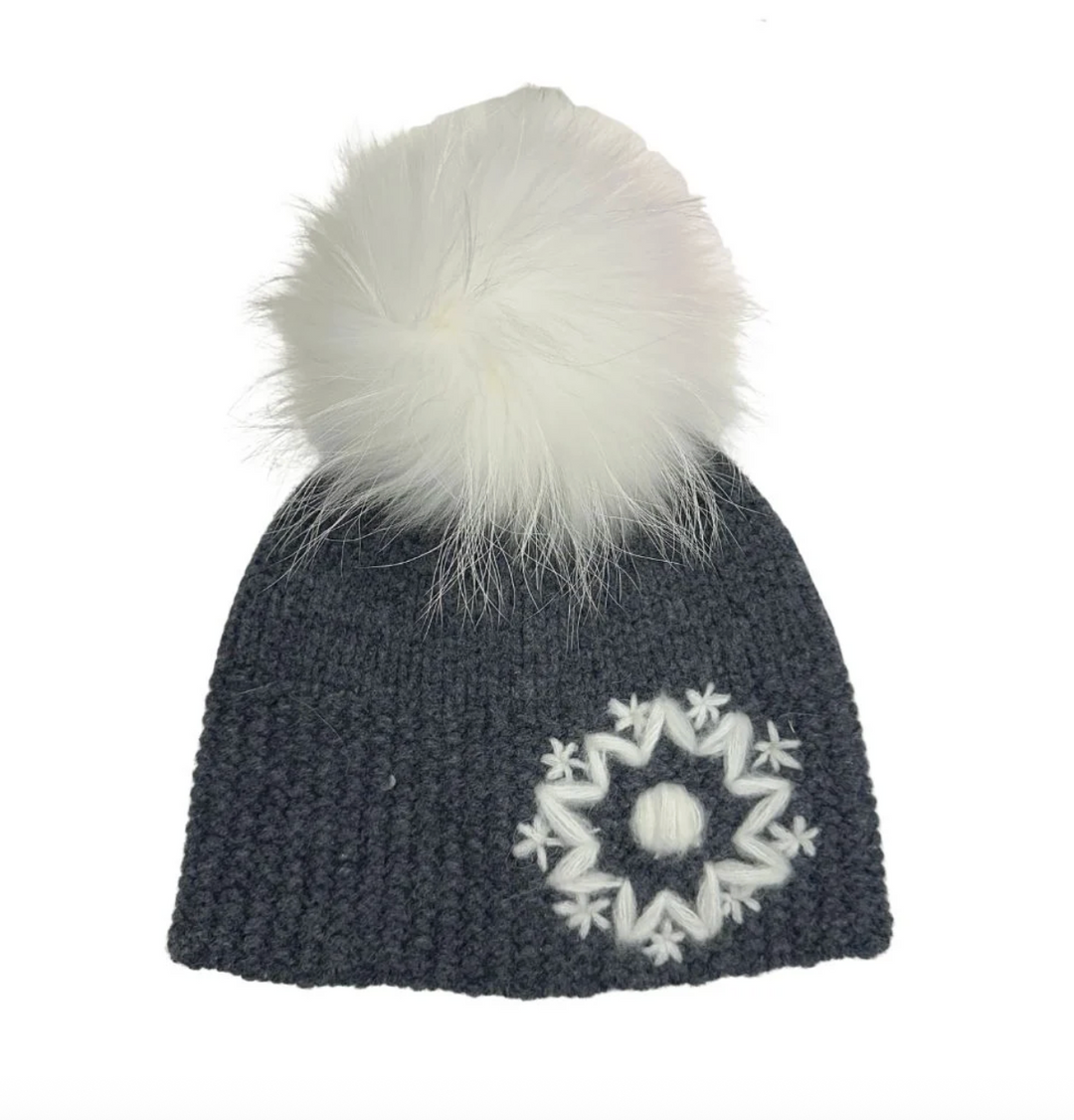 HAT195 SNOWFLAKE CHARCOAL