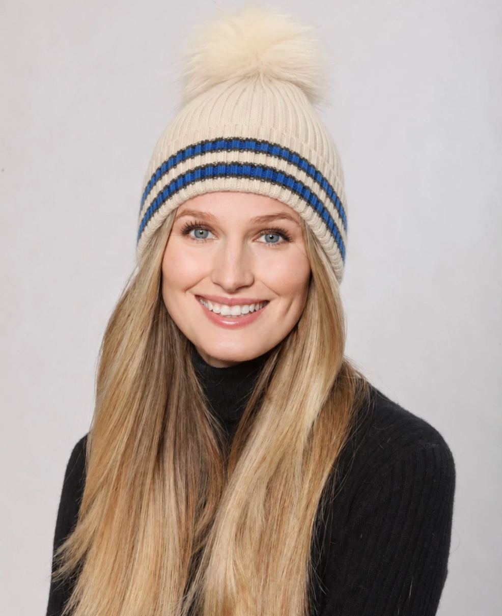 HAT62CREAM/BLUE/MOCH
