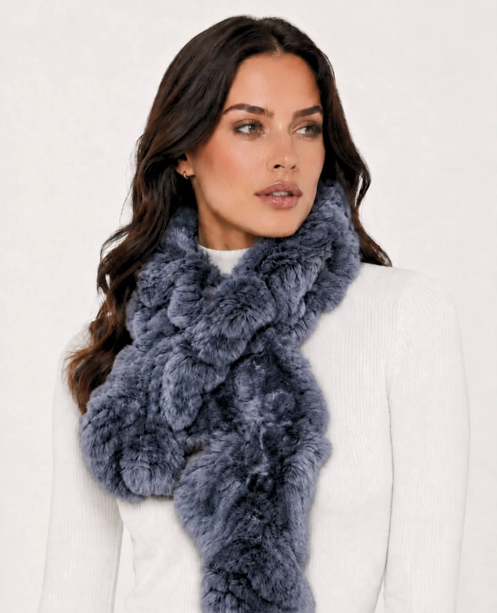 REX RUFFLE SCARF INDIGO