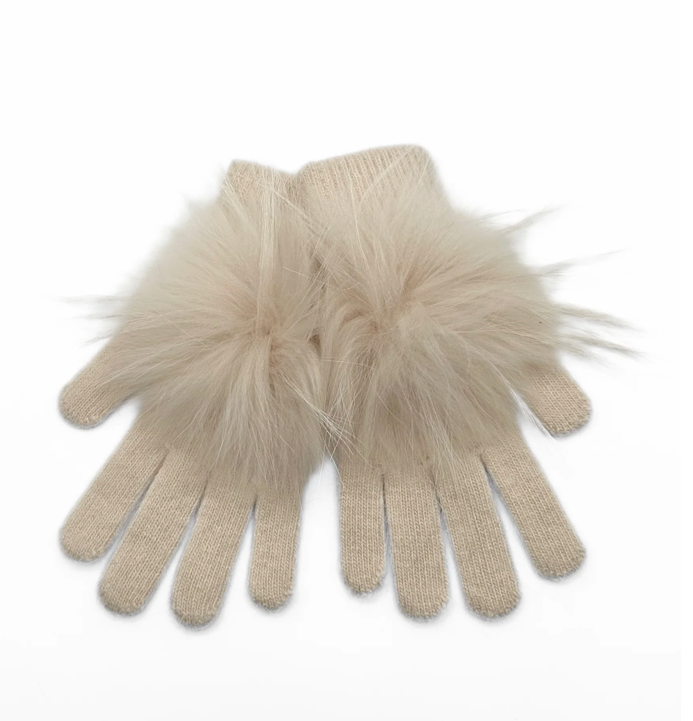 GLOVE04 CREAM POMPOM
