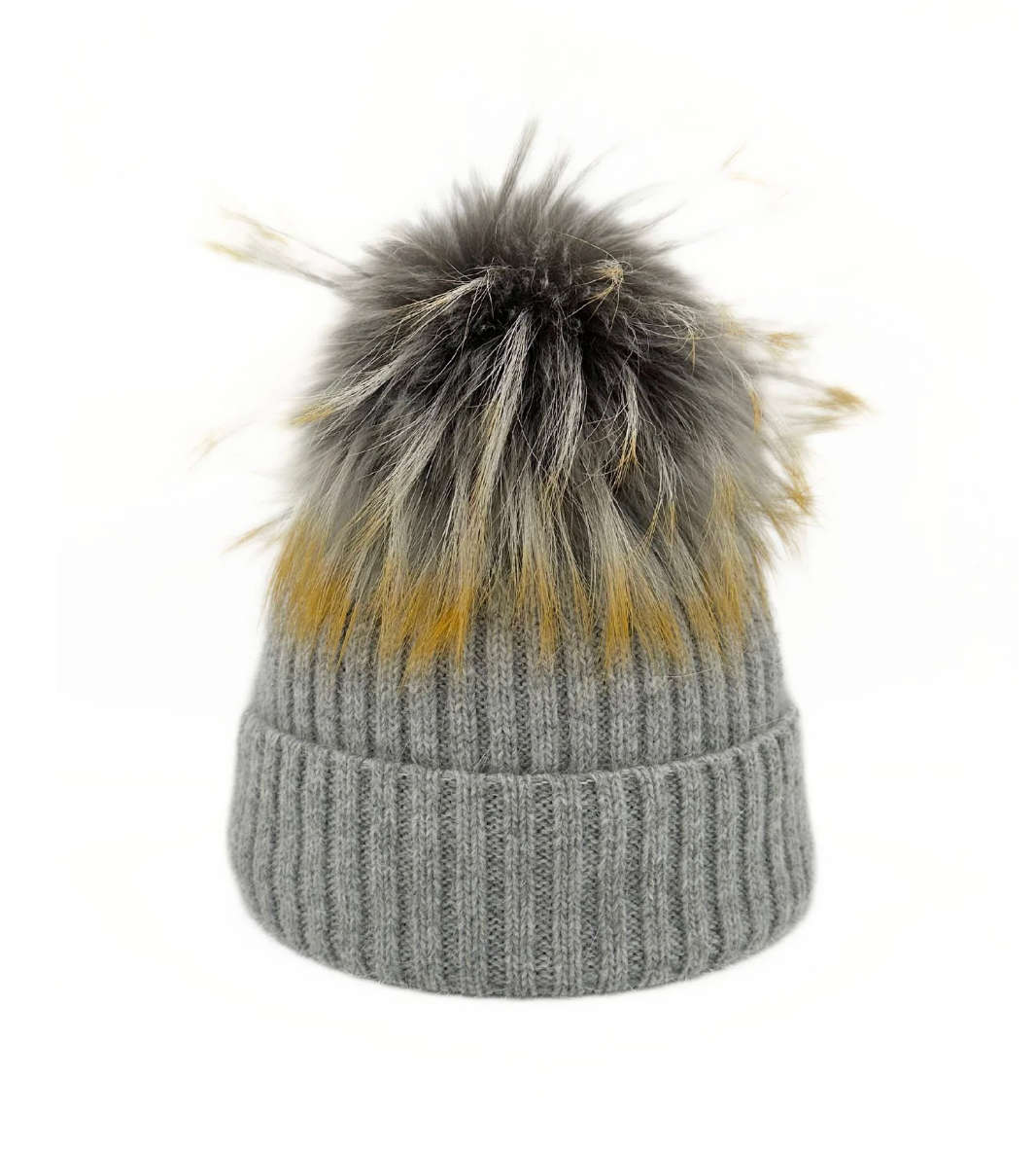 HAT62 DOVE GREY POMPOM