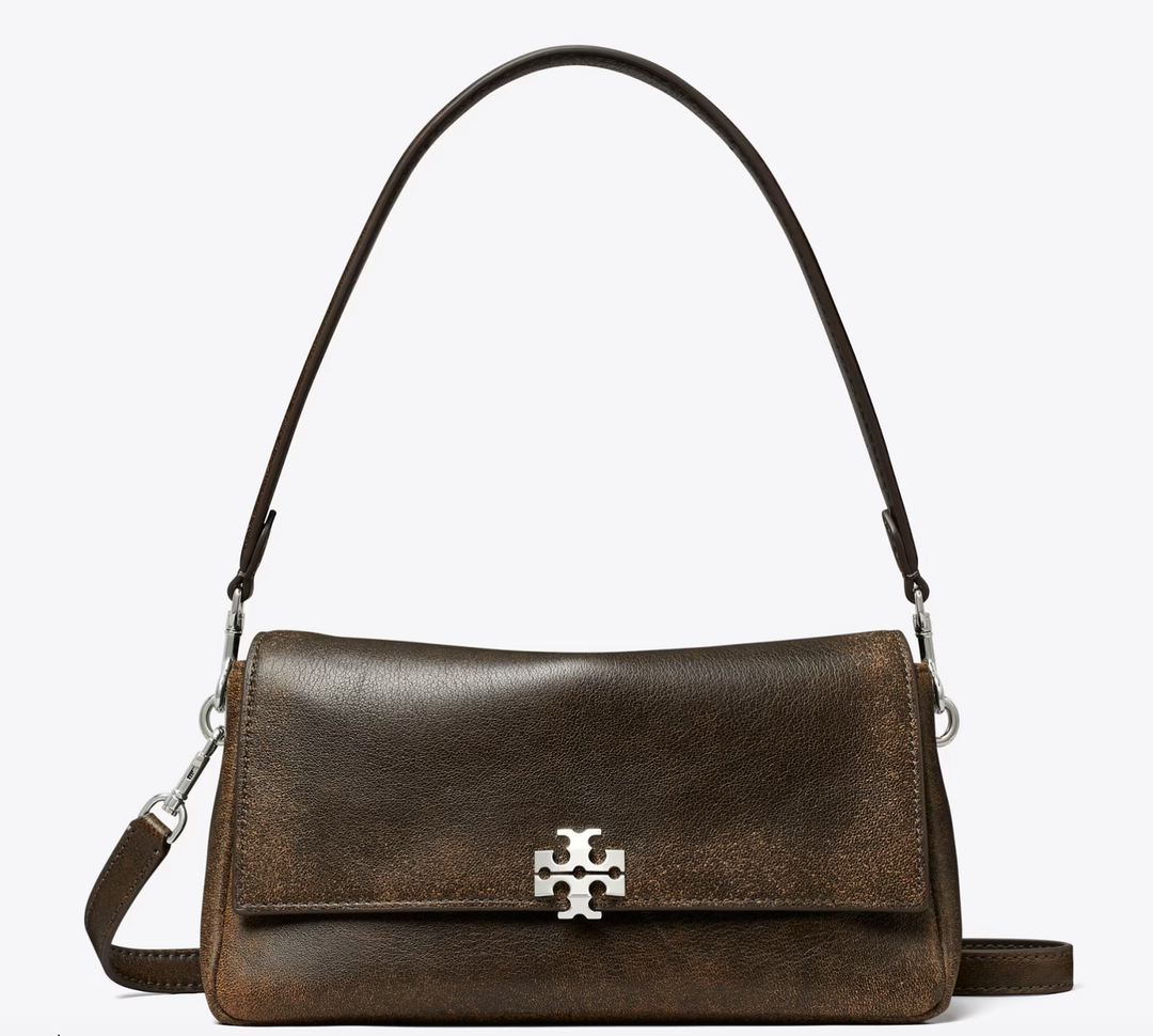 CHARLIE DISTRESSED SMALL SHOULDER DARK ROAST