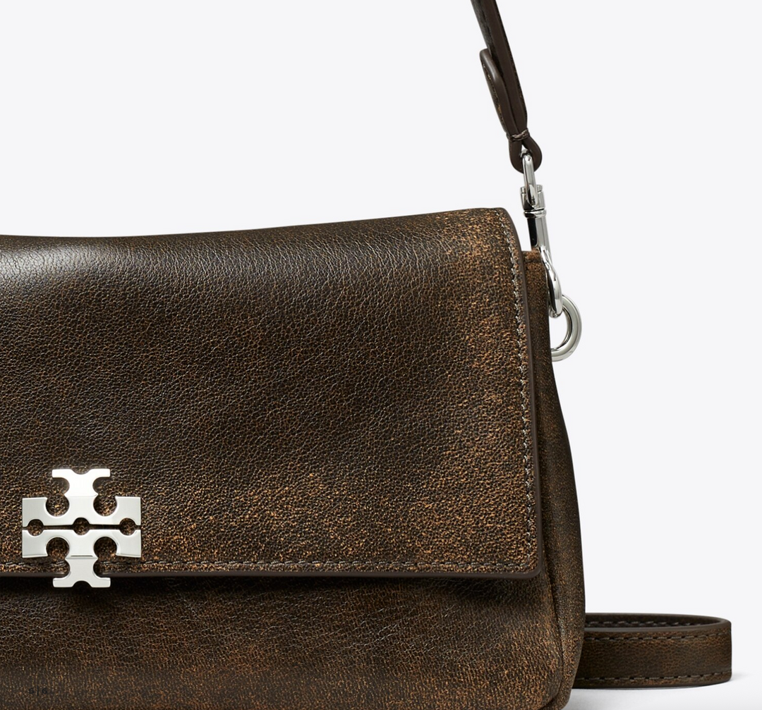 CHARLIE DISTRESSED SMALL SHOULDER DARK ROAST