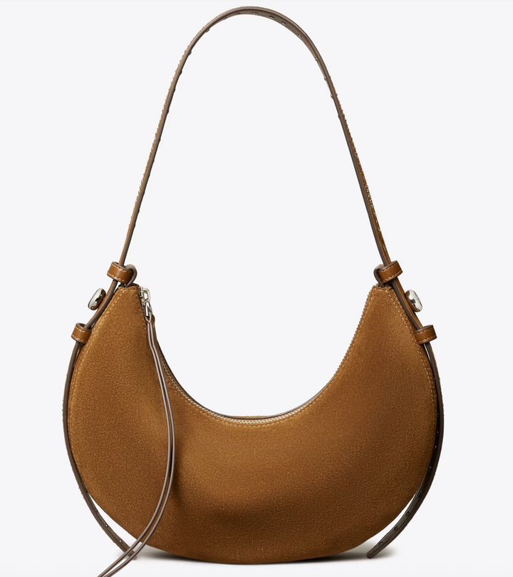 ROMY STUDDED HALF MOON CARAMEL