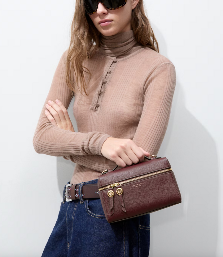 ROMY SLIM TOP HANDLE DARK CARMINE