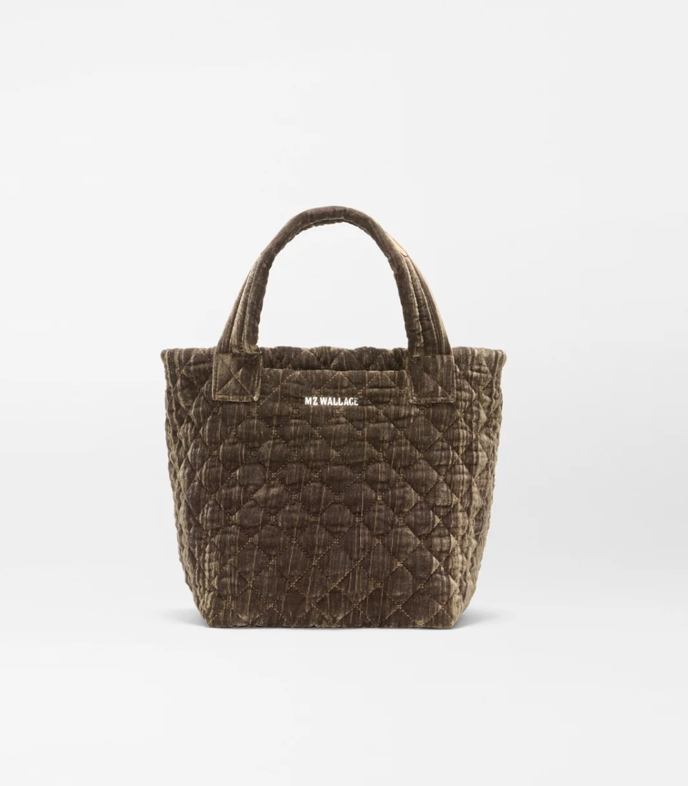METRO MINI PECAN VELVET TOTE