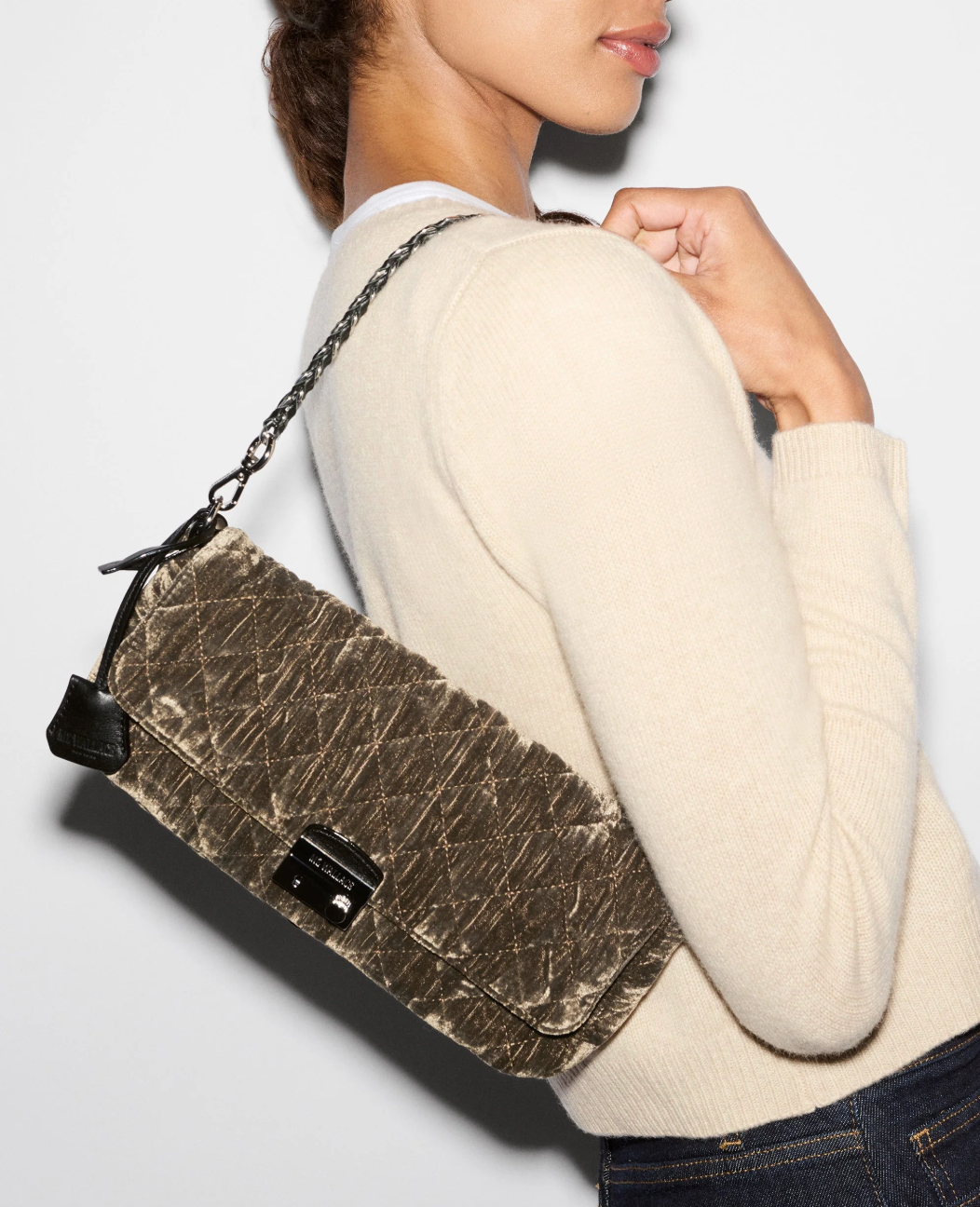 CROSBY LOCK BAGUETTE PECAN VELVET