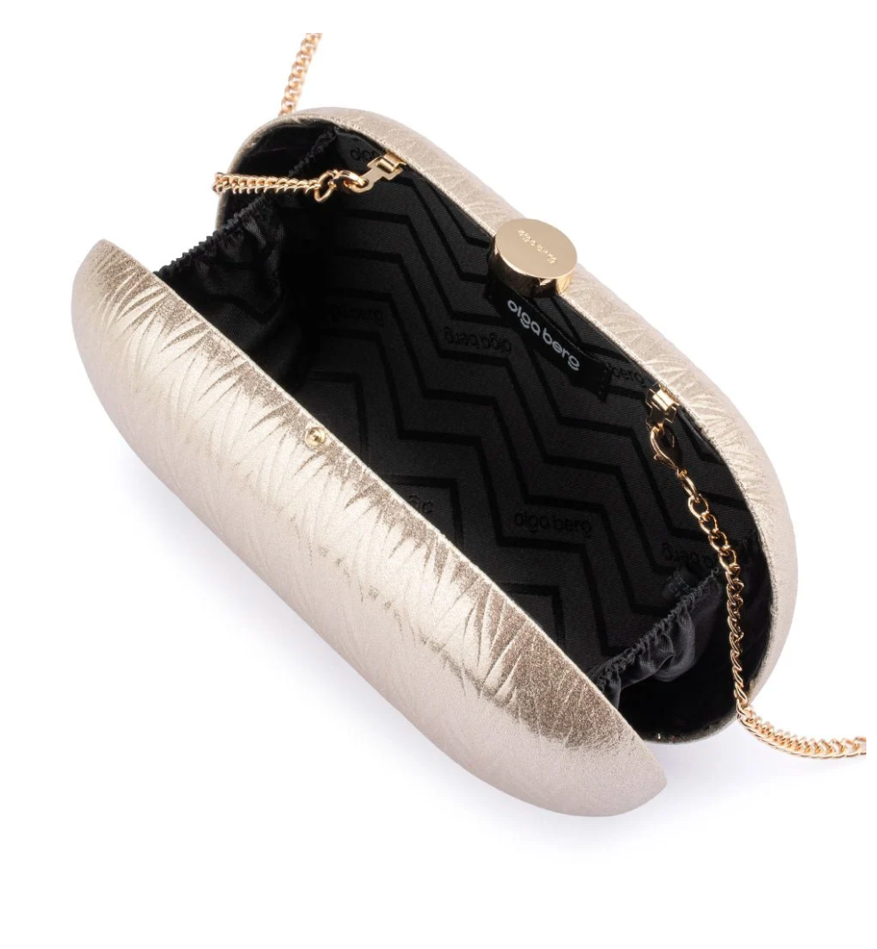 IZZA OVAL SILVER CLUTCH