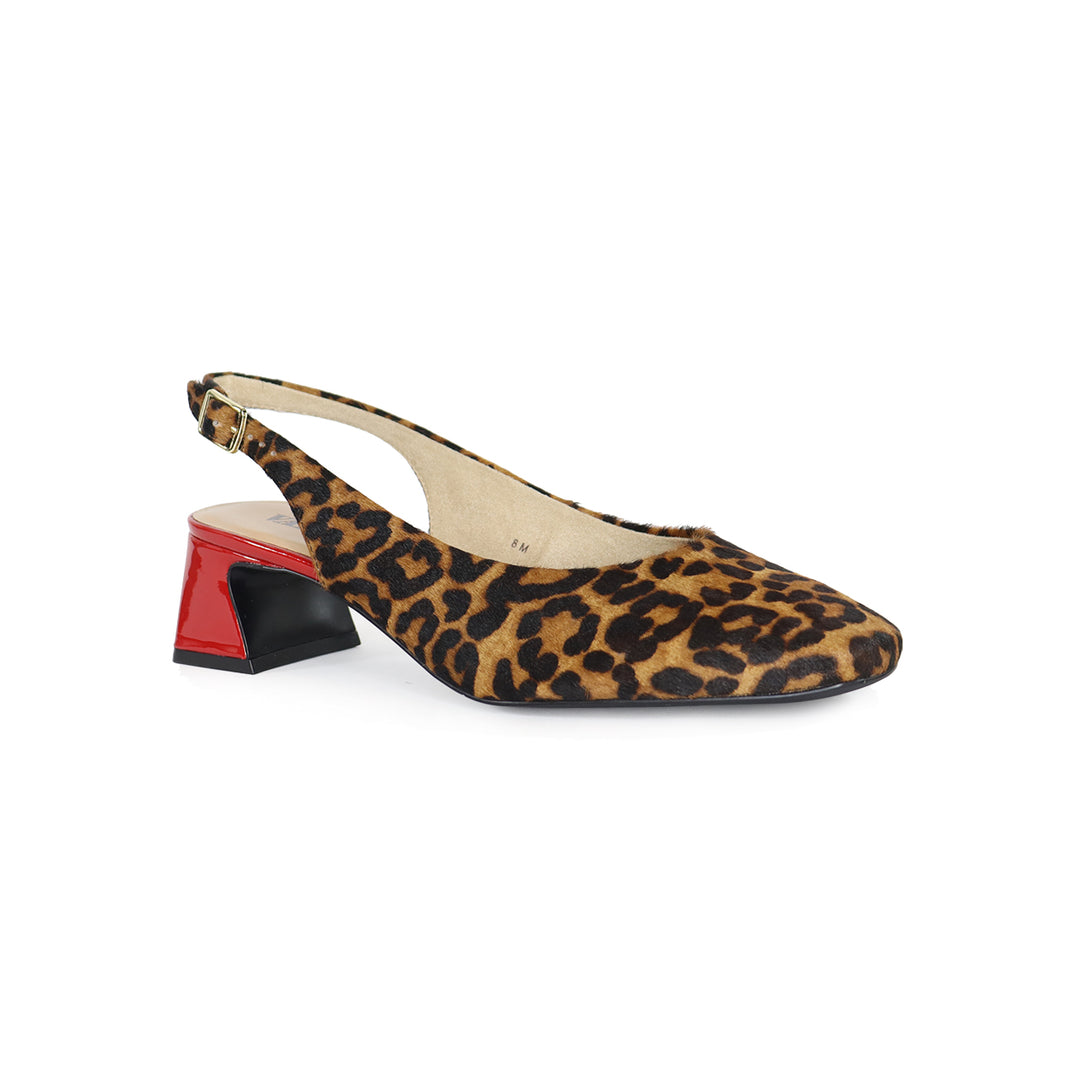 DARSY BROWN/BLACK W/RED SLINGBACK