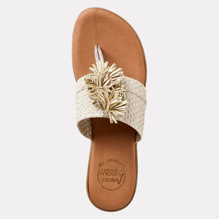 Andre Assous NOVALEE PLATINO MULTI SANDAL Shoes | Shop now at Main &amp; Taylor Shoes!