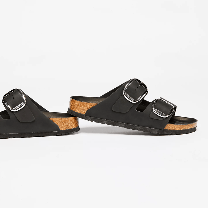 Birkenstock ARIZONA BIG BUCKLE BLACK LEATHER Shoes | Shop now at Main &amp; Taylor Shoes!