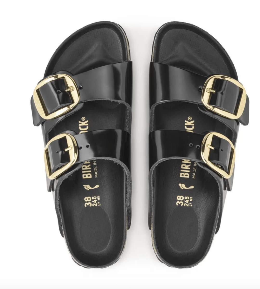 Birkenstock ARIZONA BIG BUCKLE HIGH SHINE BLACK Shoe Main & Taylor