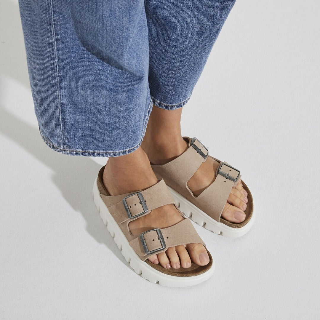 Birkenstock ARIZONA CHUNKY WARM SAND Shoes | Shop now at Main & Taylor Shoes!