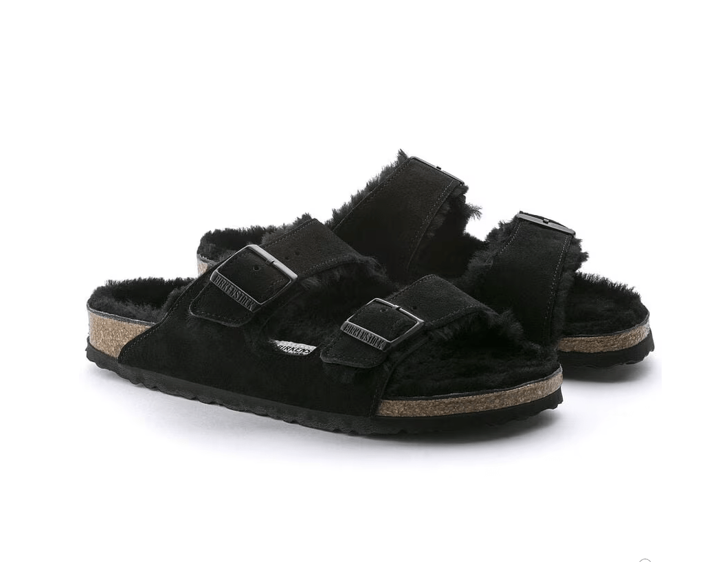 Birkenstock ARIZONA SHEARLING BLACK Shoes | Shop now at Main & Taylor Shoes!