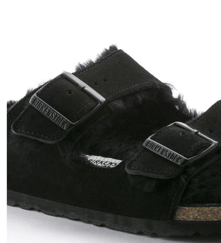 Birkenstock ARIZONA SHEARLING BLACK Shoes | Shop now at Main &amp; Taylor Shoes!