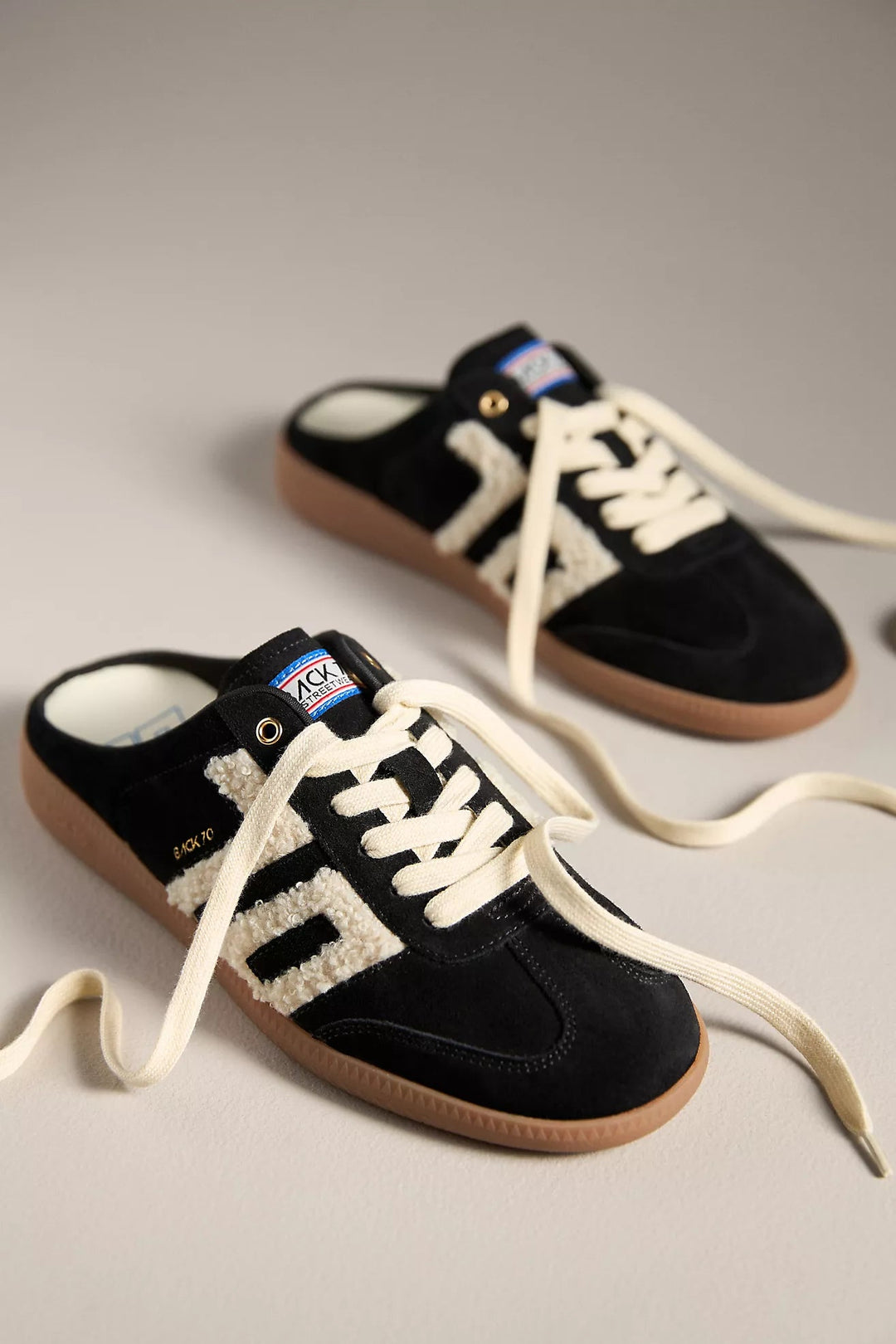 Back 70 EASTER BLACK SUEDE BACKLESS SNEAKER Shoes | Shop now at Main & Taylor Shoes!