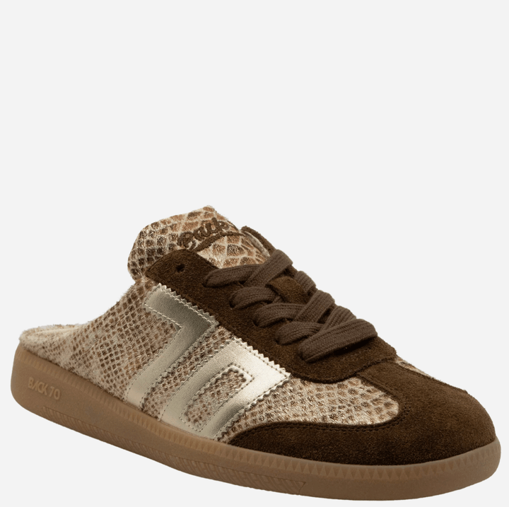 Back 70 EASTER SNAKE GOLD BACKLESS SNEAKER Shoes | Shop now at Main &amp; Taylor Shoes!