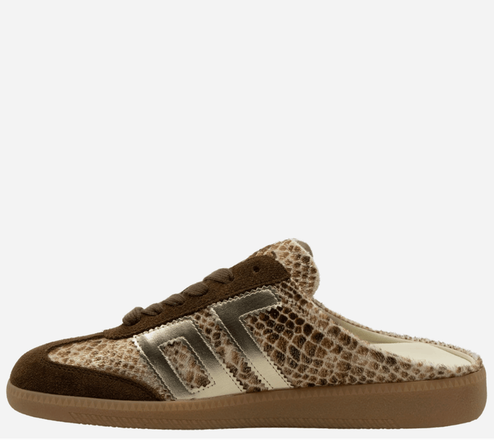 Back 70 EASTER SNAKE GOLD BACKLESS SNEAKER Shoes | Shop now at Main &amp; Taylor Shoes!