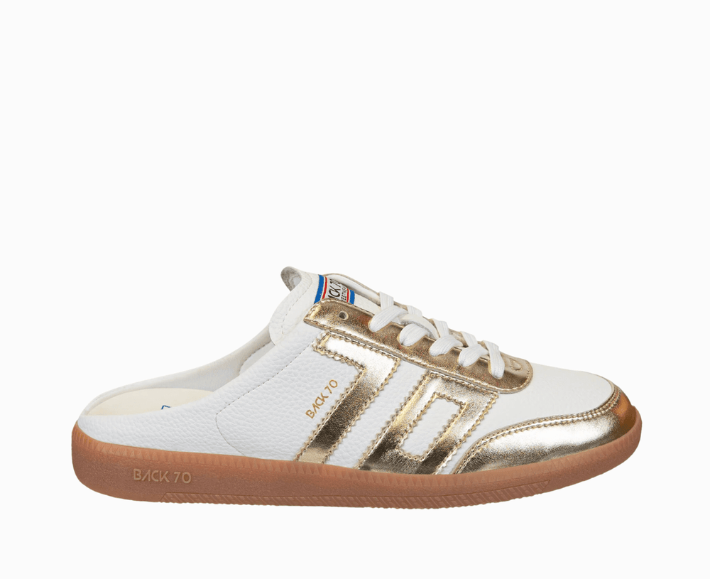 Back 70 EASTER METALLIC GOLD BACKLESS SNEAKER Shoes | Shop now at Main & Taylor Shoes!