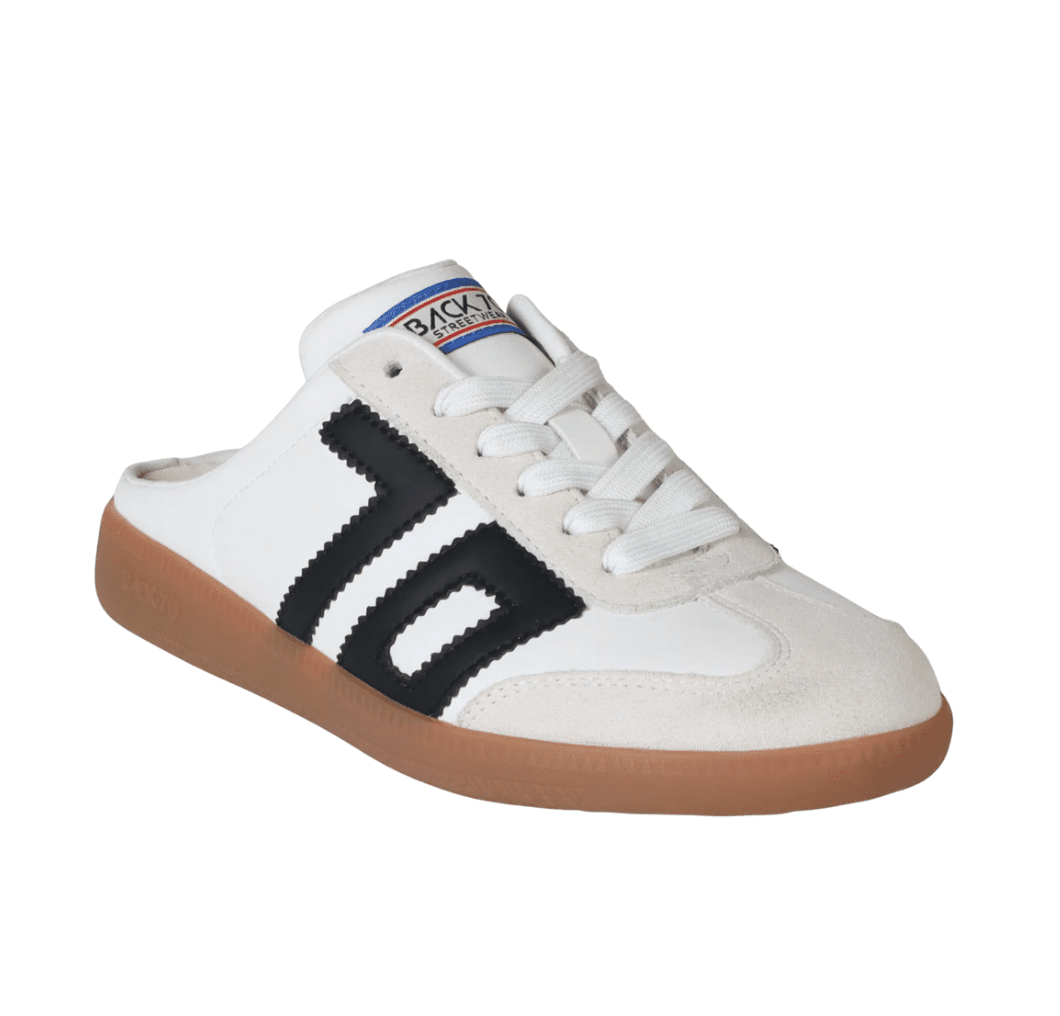 Back 70 Easter White/Black Backless Sneaker Shoe Main & Taylor Shoes White/Black / 40 / M