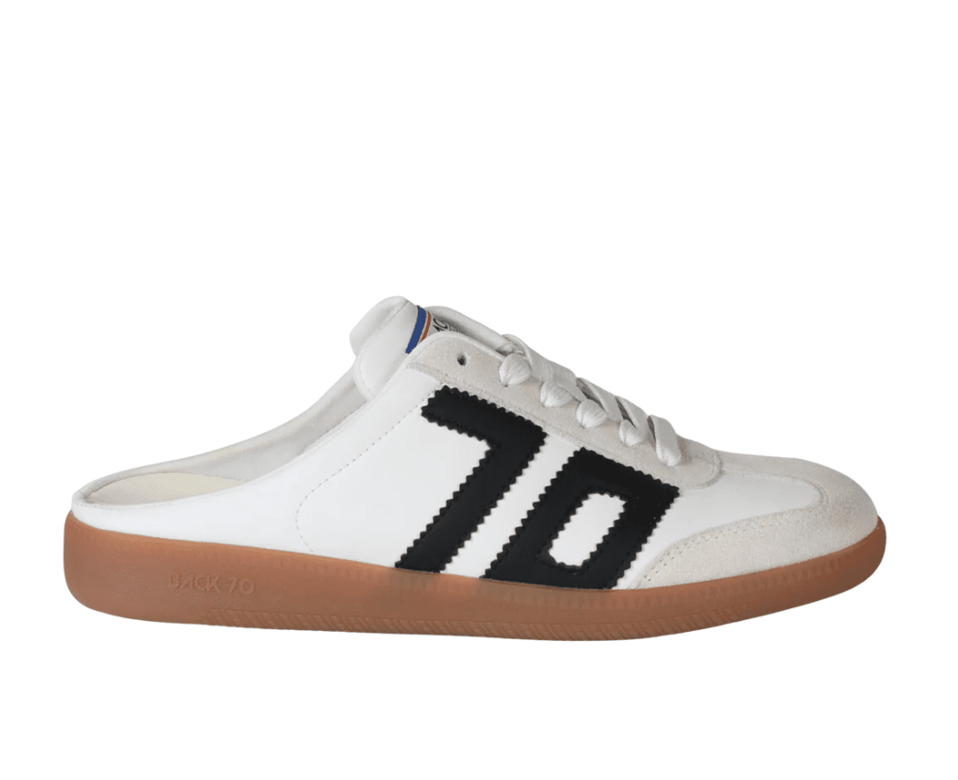 Back 70 Easter White/Black Backless Sneaker Shoe Main & Taylor Shoes White/Black / 40 / M