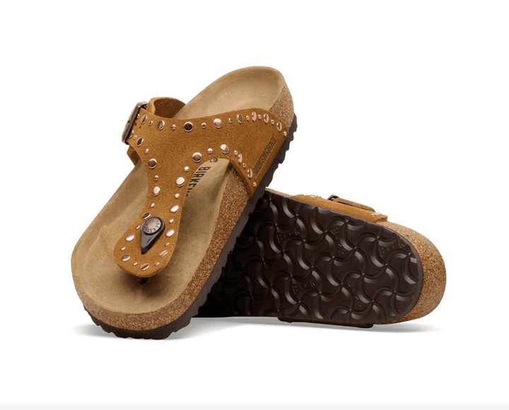 Birkenstock GIZEH RIVET MINK SUEDE SANDAL Shoes | Shop now at Main &amp; Taylor Shoes!
