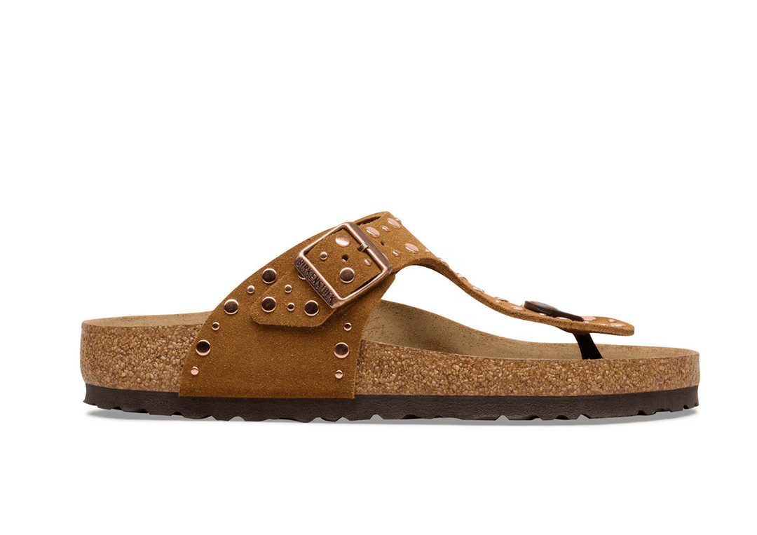 Birkenstock GIZEH RIVET MINK SUEDE SANDAL Shoes | Shop now at Main &amp; Taylor Shoes!