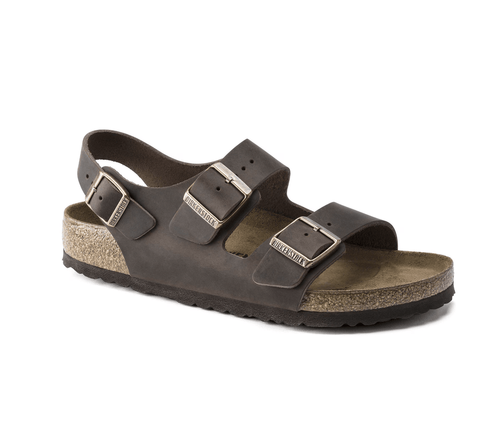 Birkenstock MILANO HABANA LEATHER SANDAL Shoes | Shop now at Main & Taylor Shoes!