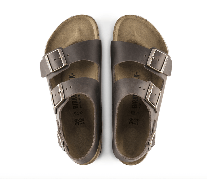 Birkenstock MILANO HABANA LEATHER SANDAL Shoes | Shop now at Main &amp; Taylor Shoes!