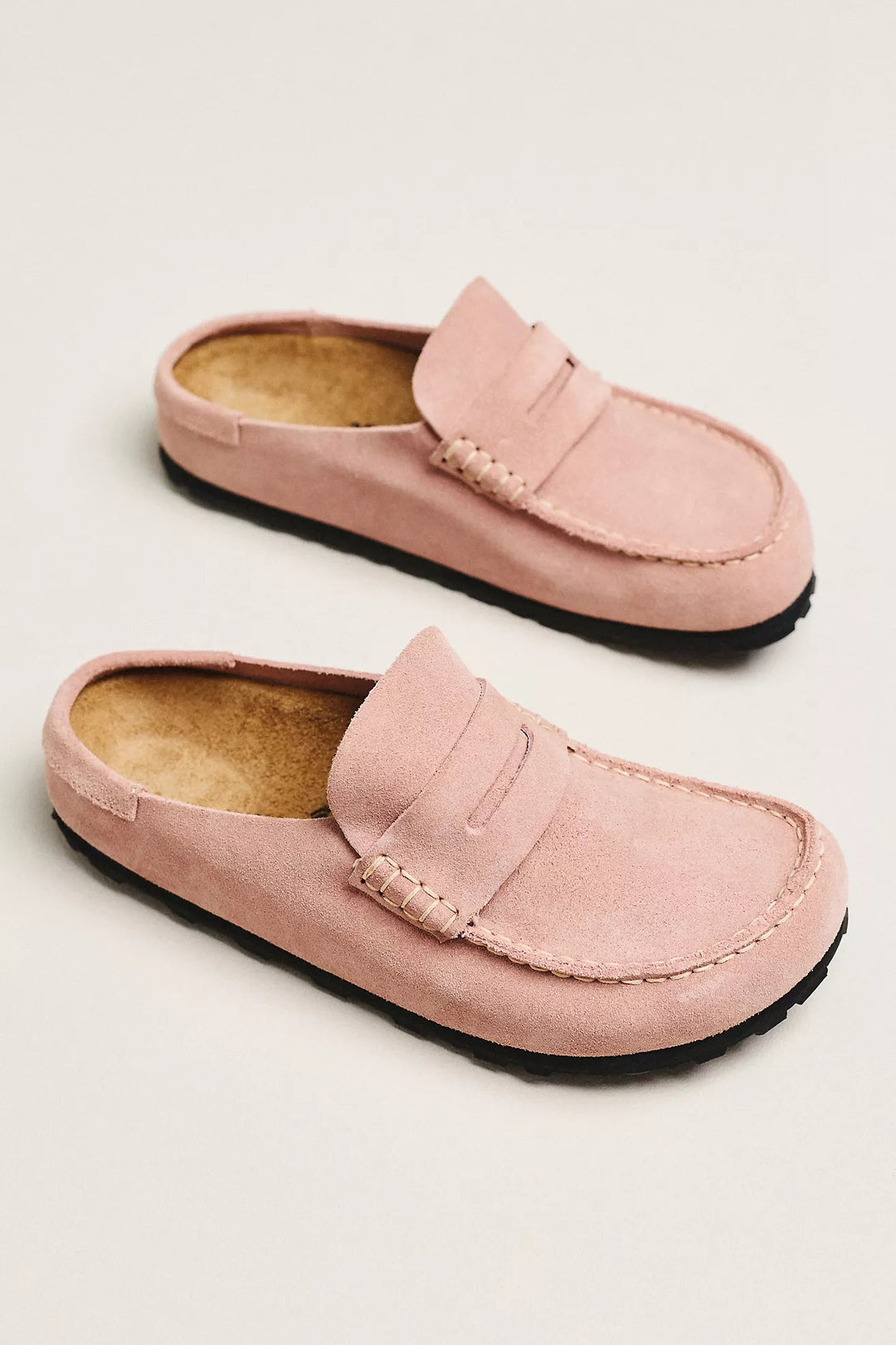 BIRKENSTOCK NAPLES PINK CLAY SUEDE CLOG Shoes | Shop now at Main &amp; Taylor Shoes!