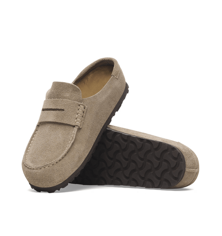 Birkenstock NAPLES TAUPE SUEDE CLOG Shoes | Shop now at Main &amp; Taylor Shoes!