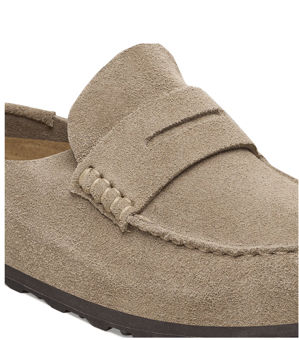 Birkenstock NAPLES TAUPE SUEDE CLOG Shoes | Shop now at Main &amp; Taylor Shoes!